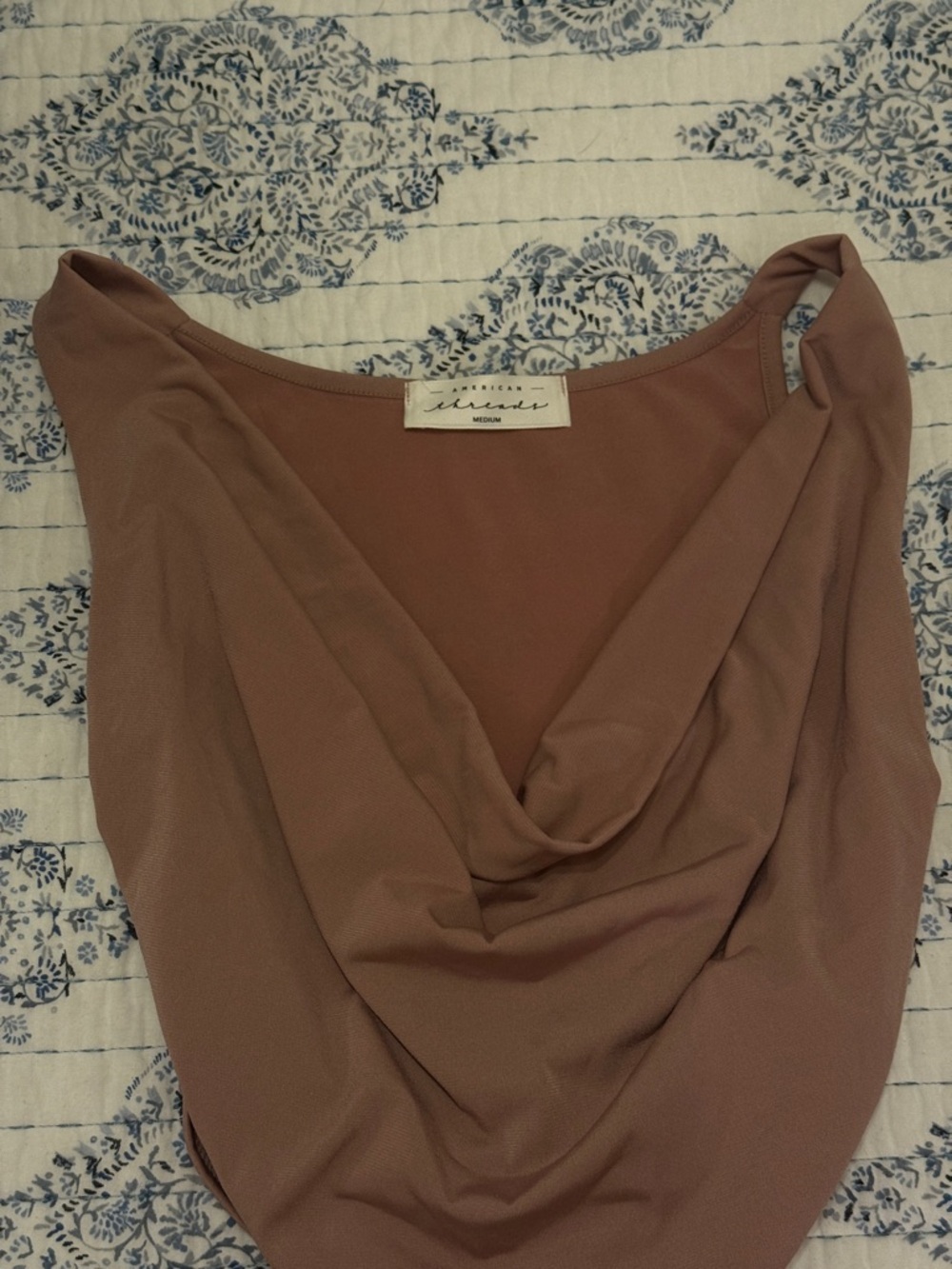American Threads Dusty Rose Cowl Neck Tank